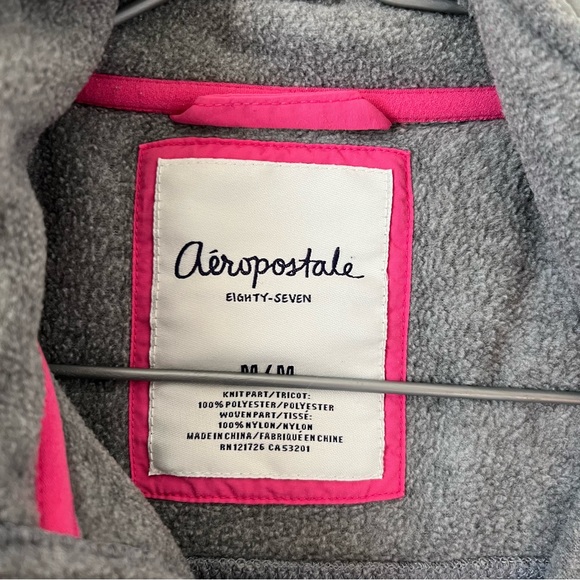 Aeropostale fill-Zip Fleece Jacket in Grey, SZ M - Picture 3 of 3